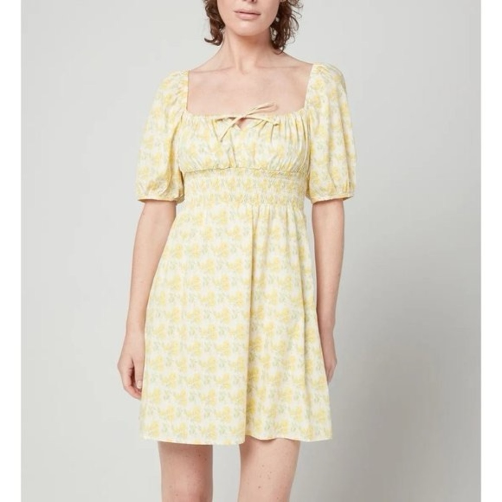 Faithfull the Brand Mariette Mini Dress Floral Yellow